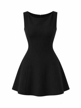 SHEIN Black Sleeveless Flared Mini Dress
